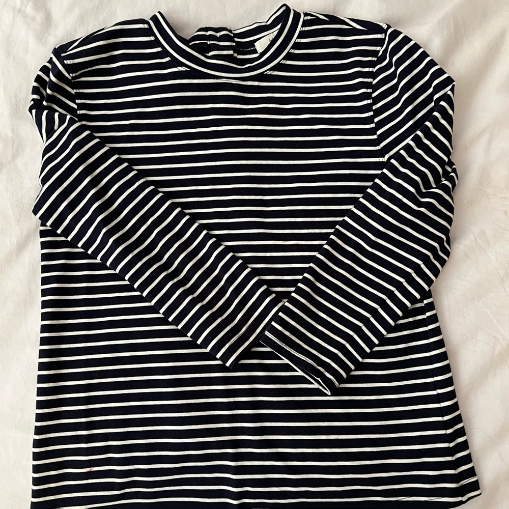 Clad & Cloth button up back stripped shirt
